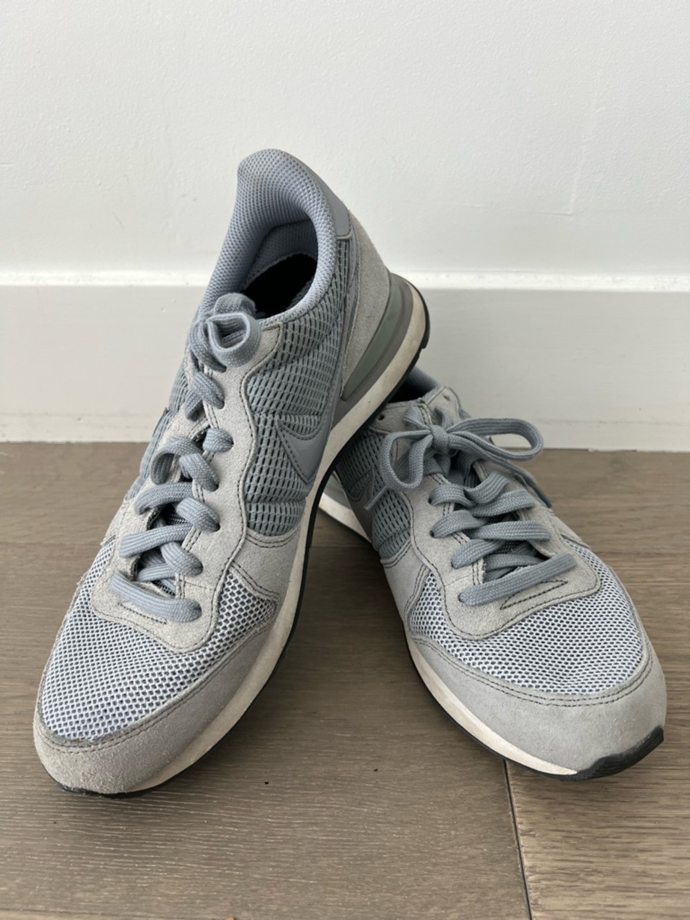 Nike Women’s Gray Mesh Lace-Up Sneakers